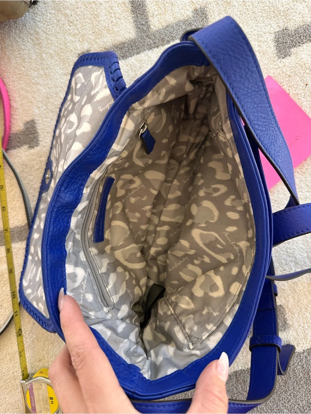 Blue Leather Crossbody Shoulder Bag Aimee Kestenberg